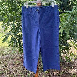 Talbots Wide Leg Crop Pants Blue Women’s Size 10P Petite NEW